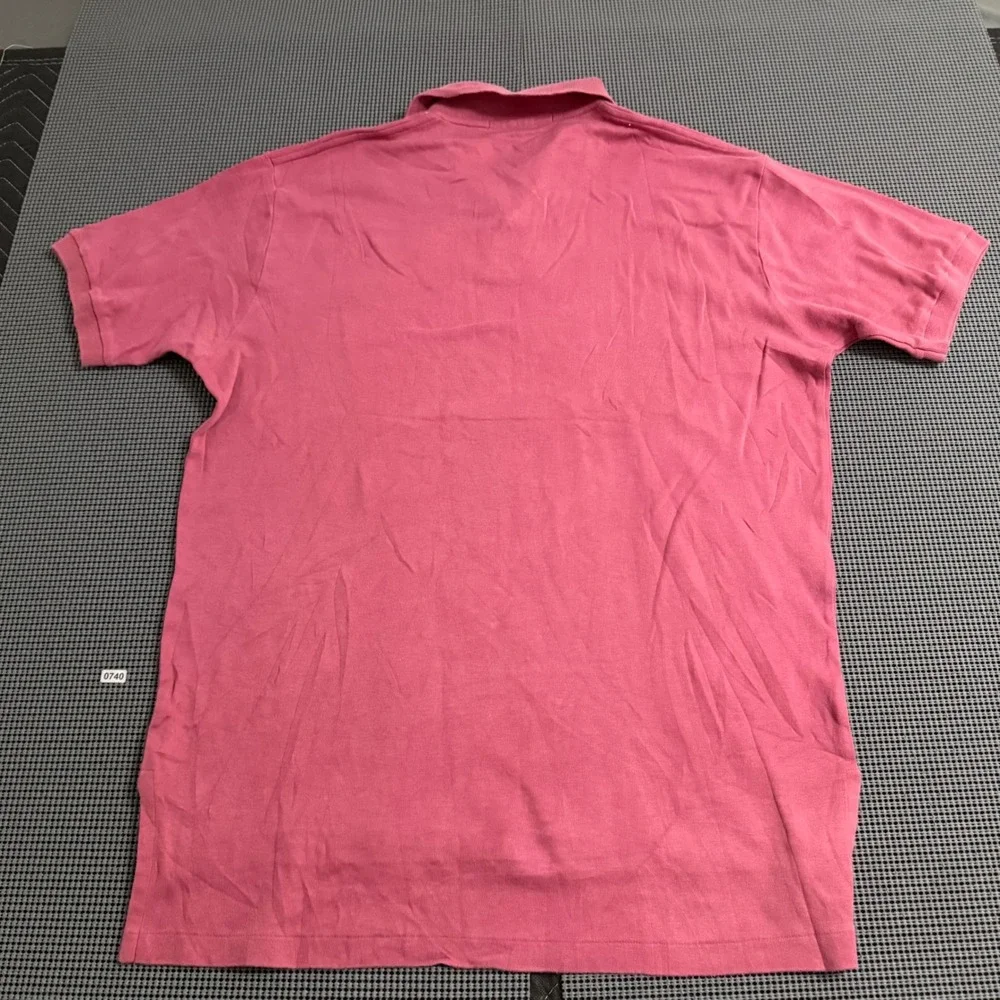 Polo Ralph Lauren Mens Large Pink Short Sleeve Cotton Pique Pony Logo Polo Shirt
